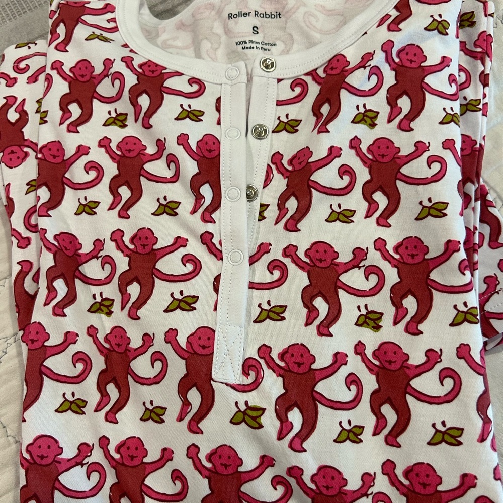 Brand new Roller Rabbit pajama pants and top- small